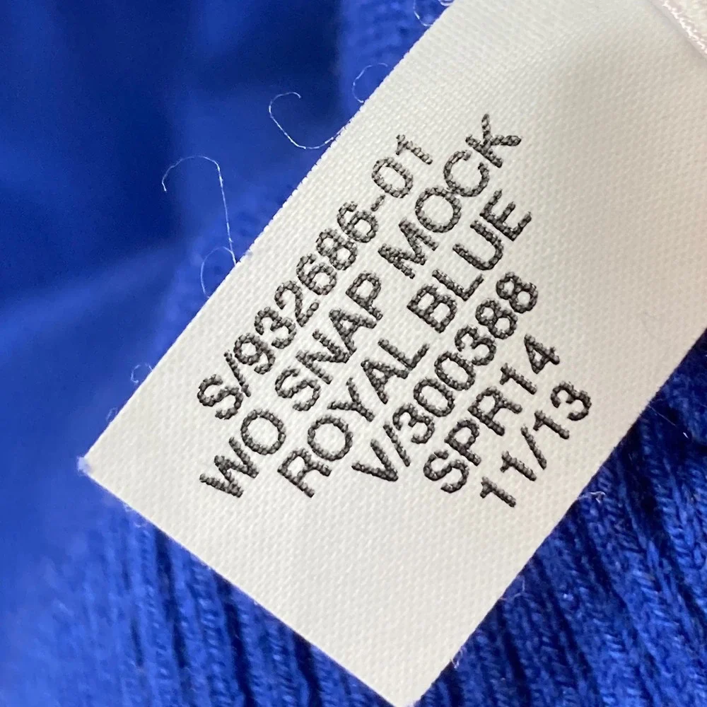 Banana Republic‎ Men L Royal Blue Snap Mock Neck Sweater 70 Cotton Nylon Silk